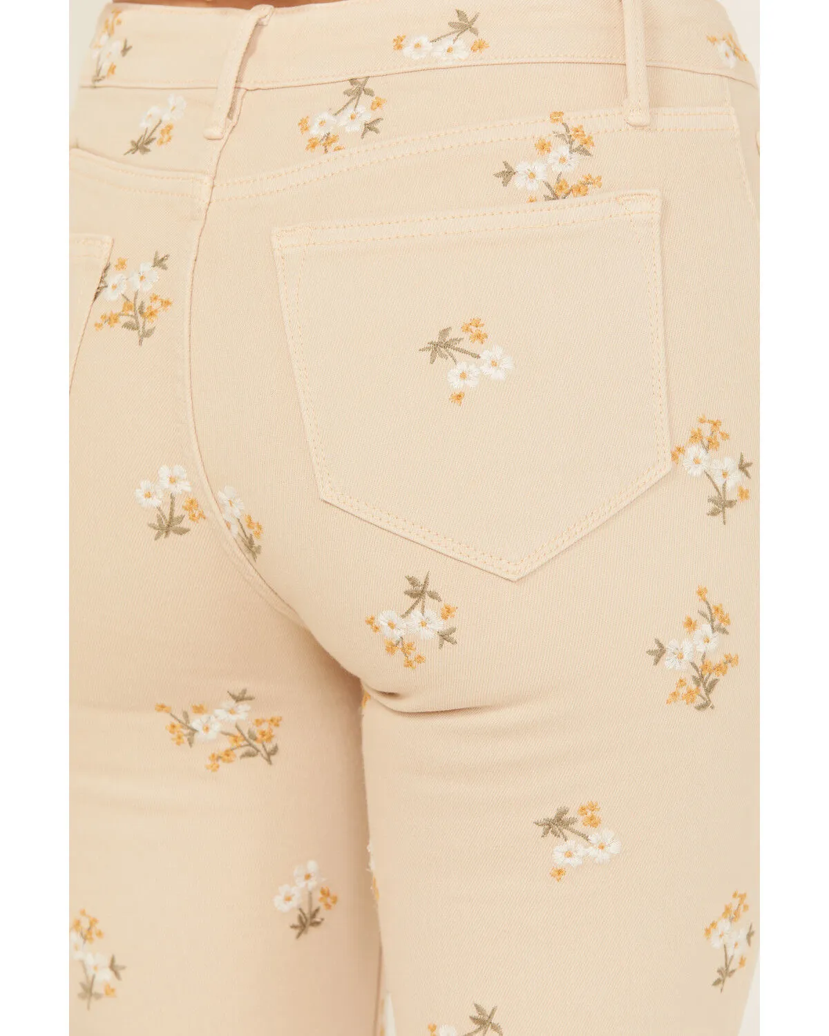 Product Name:  Driftwood Women's Roxy X Provence High Rise Floral Embroidered Cropped Straight Denim Jeans