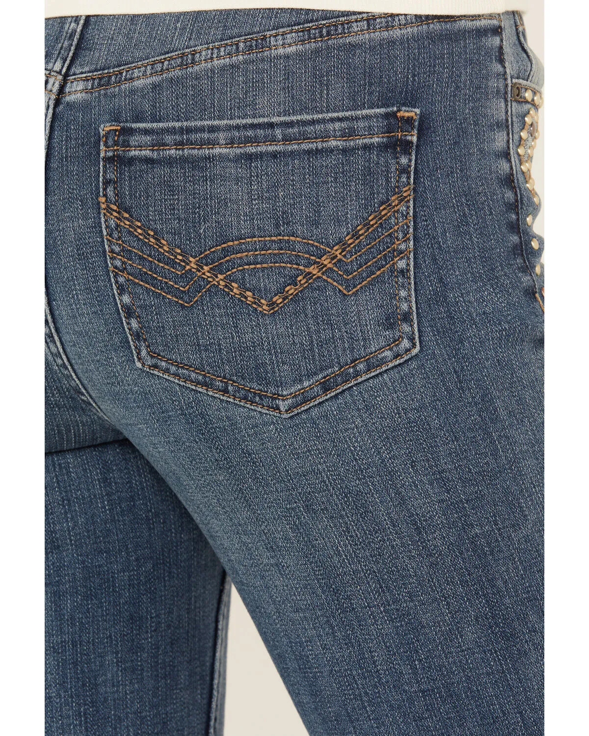 Product Name:  Idyllwind Women's Onslow Medium Wash Gypsy High Rise Embellished Stretch Flare Jeans