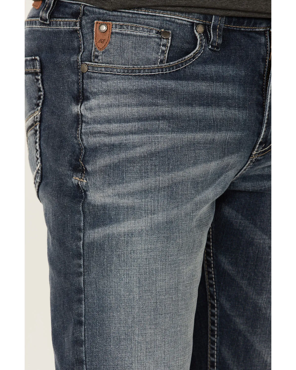 Product Name:  Moonshine Spirit Men's Diamond Hitch Medium Dark Wash Stretch Slim Straight Jeans