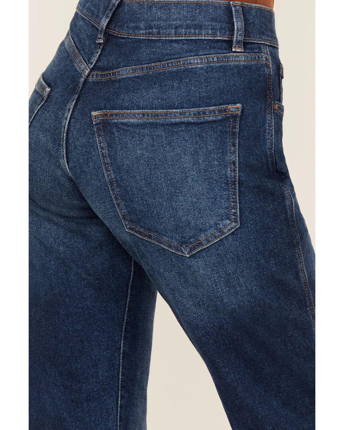 Product Name:  Warp + Weft Women's New Girl With An Old Soul Dark Wash High Rise Straight Leg Denim Jeans