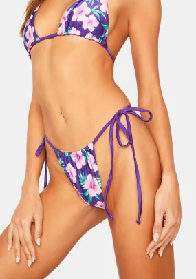 Purple Hibiscus Tia Bikini Bottoms-