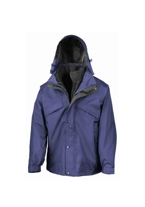 Result 3-in-1 Waterproof Zip and Clip Fleece Lined Jacket