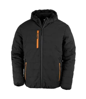 Result Genuine Recycled Mens Compass Padded Jacket (Black/Orange) - UTRW8196