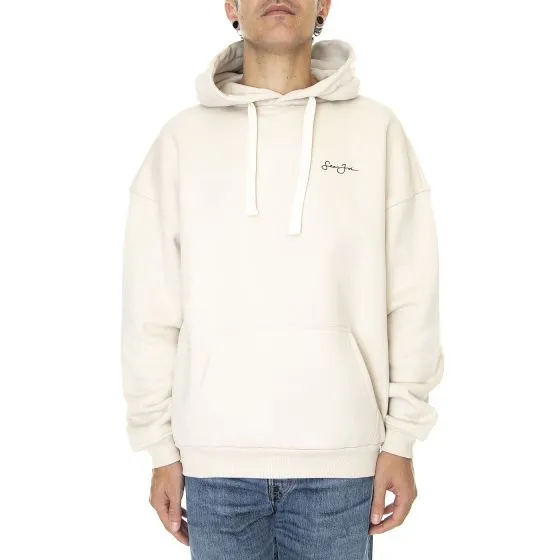 SEAN JOHN Mens Script Logo Peached City Backprint Hoodie 01 Beige Sweatshirt