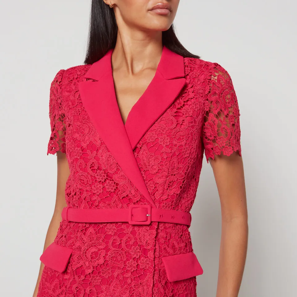 Self-Portrait Guipure Lace Midi Wrap Dress - US 2/UK 6 | Coggles