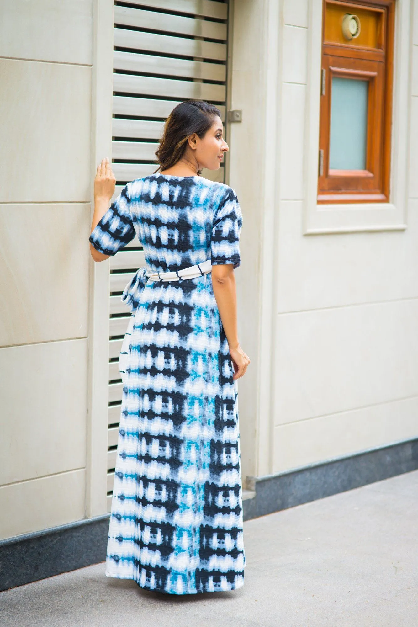 Shades Of Blue Maternity & Nursing Wrap Dress