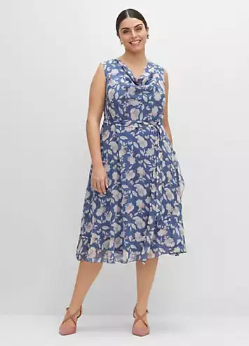 Sheego Blue Floral Print Wrap Dress | Grattan