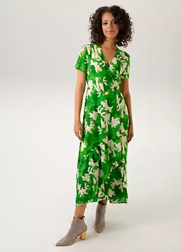 Short Sleeve Floral Wrap Dress by Aniston | Look Again