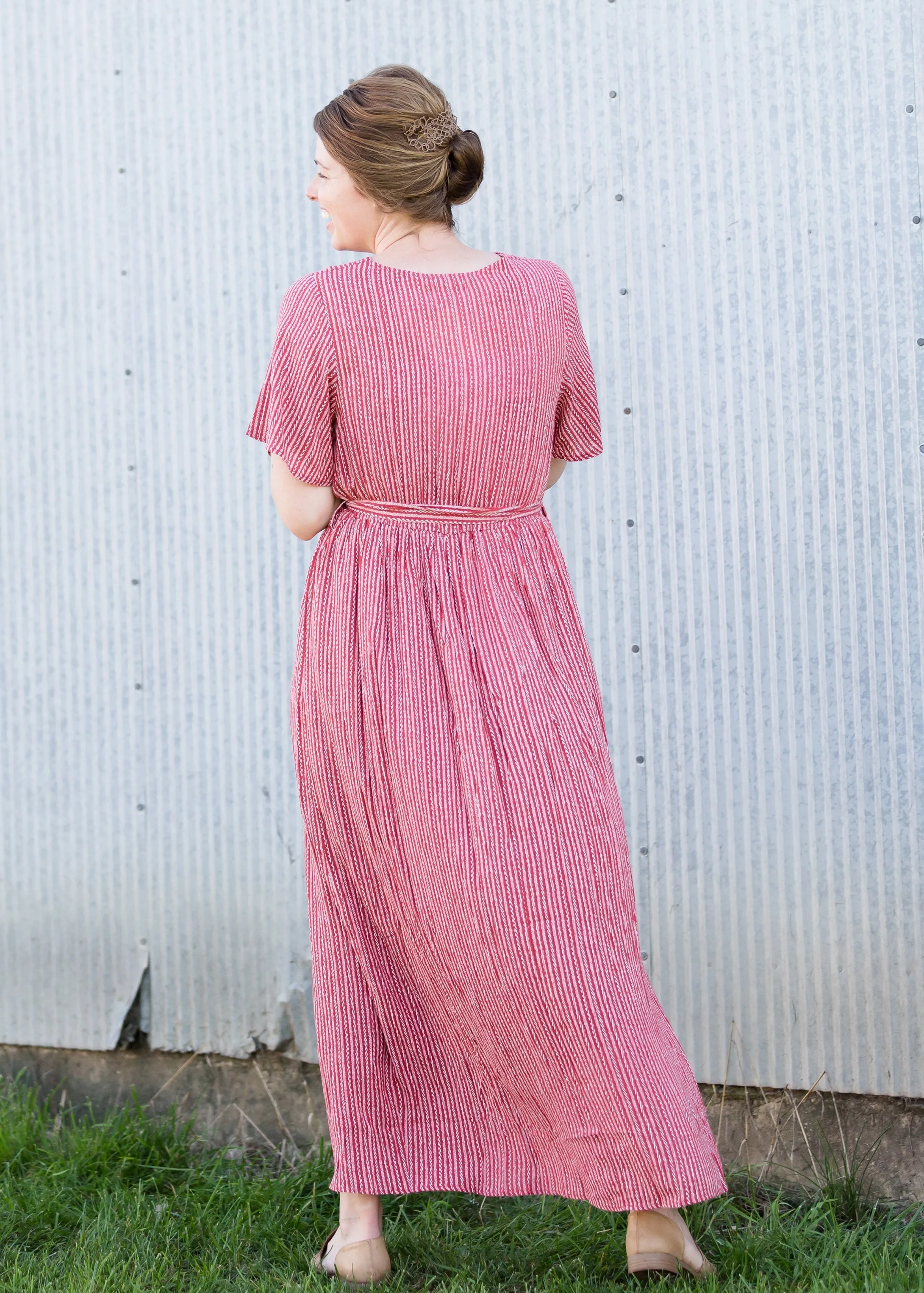 Short Sleeve Wrap Maxi Dress - FINAL SALE