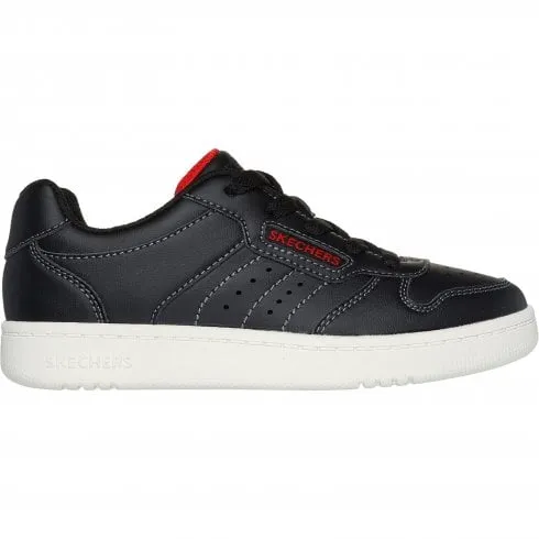 Skechers Quick Street | Black | Childrens Lace Up Trainers