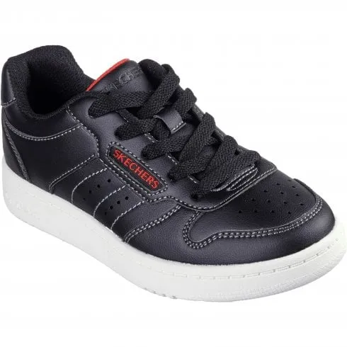 Skechers Quick Street | Black | Childrens Lace Up Trainers