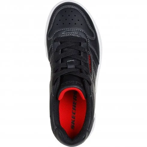 Skechers Quick Street | Black | Childrens Lace Up Trainers