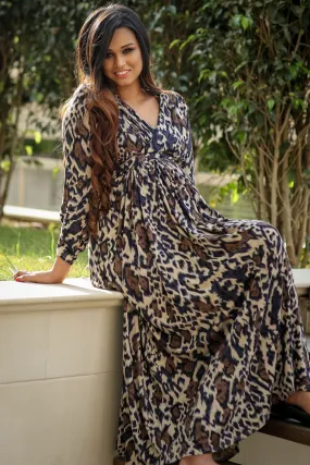 Special Printed Lycra Maxi Wrap Dress