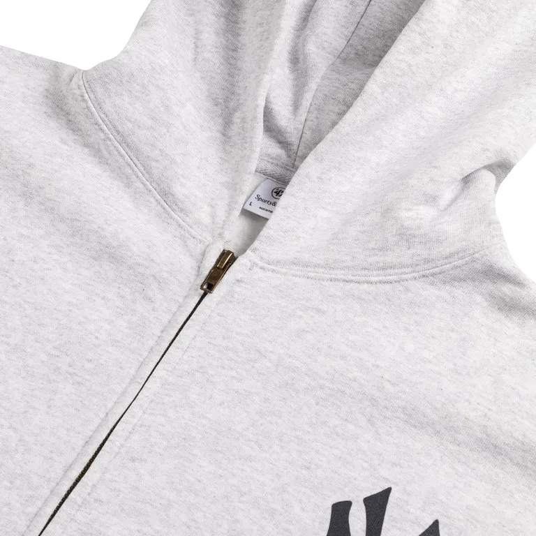 Sporty & Rich x '47 & The New York Yankees Serif Zip Hoodie Heather Gray