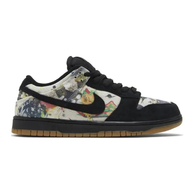 Supreme x nike dunk low sb (rammellzee/ black/ black/ multi-color) men us 8-13 fd8778-001