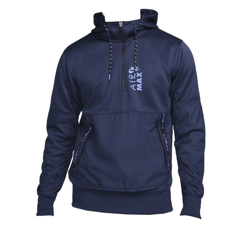 Sweat  Capuche Nike Air Max Half Zip - Bleu - Homme