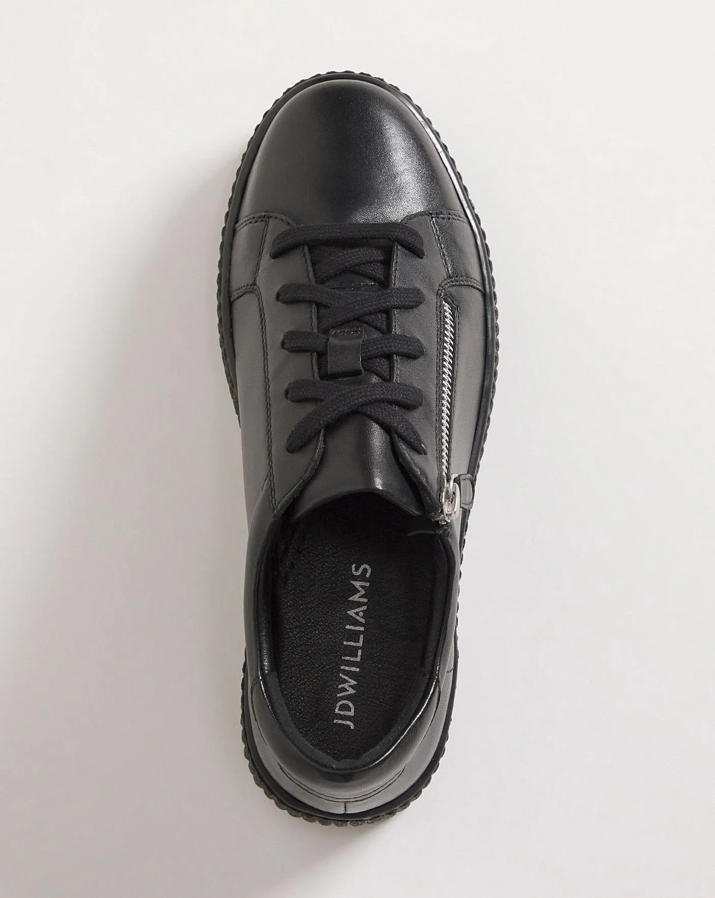 Talulah Leather Side Zip Trainers Extra Wide EEE Fit