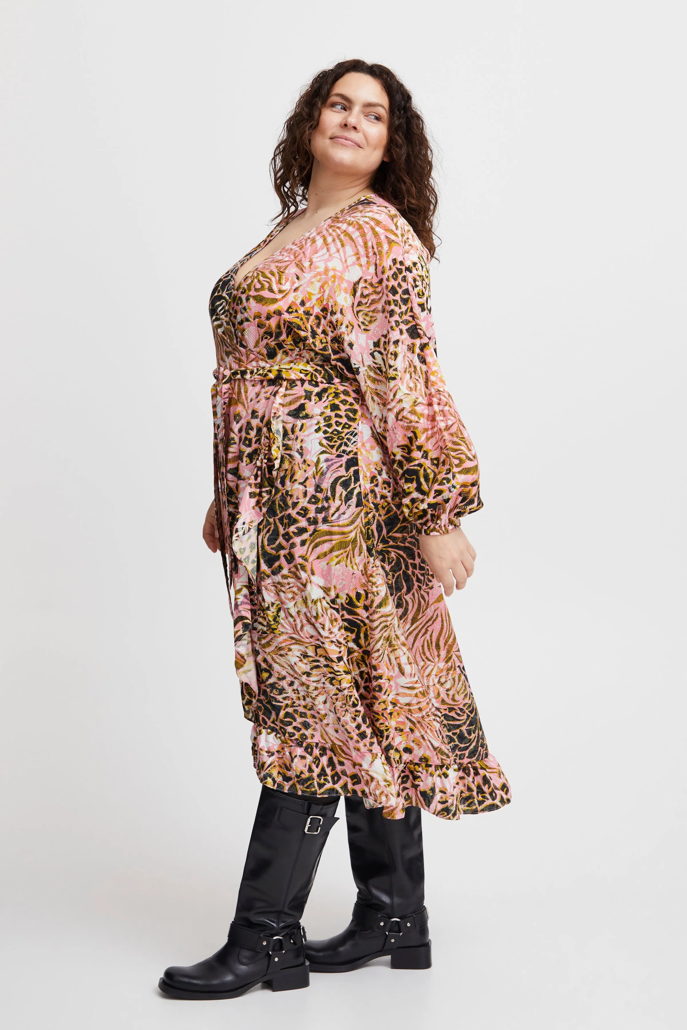 The Nita Faux Printed Wrap Dress - PLUS