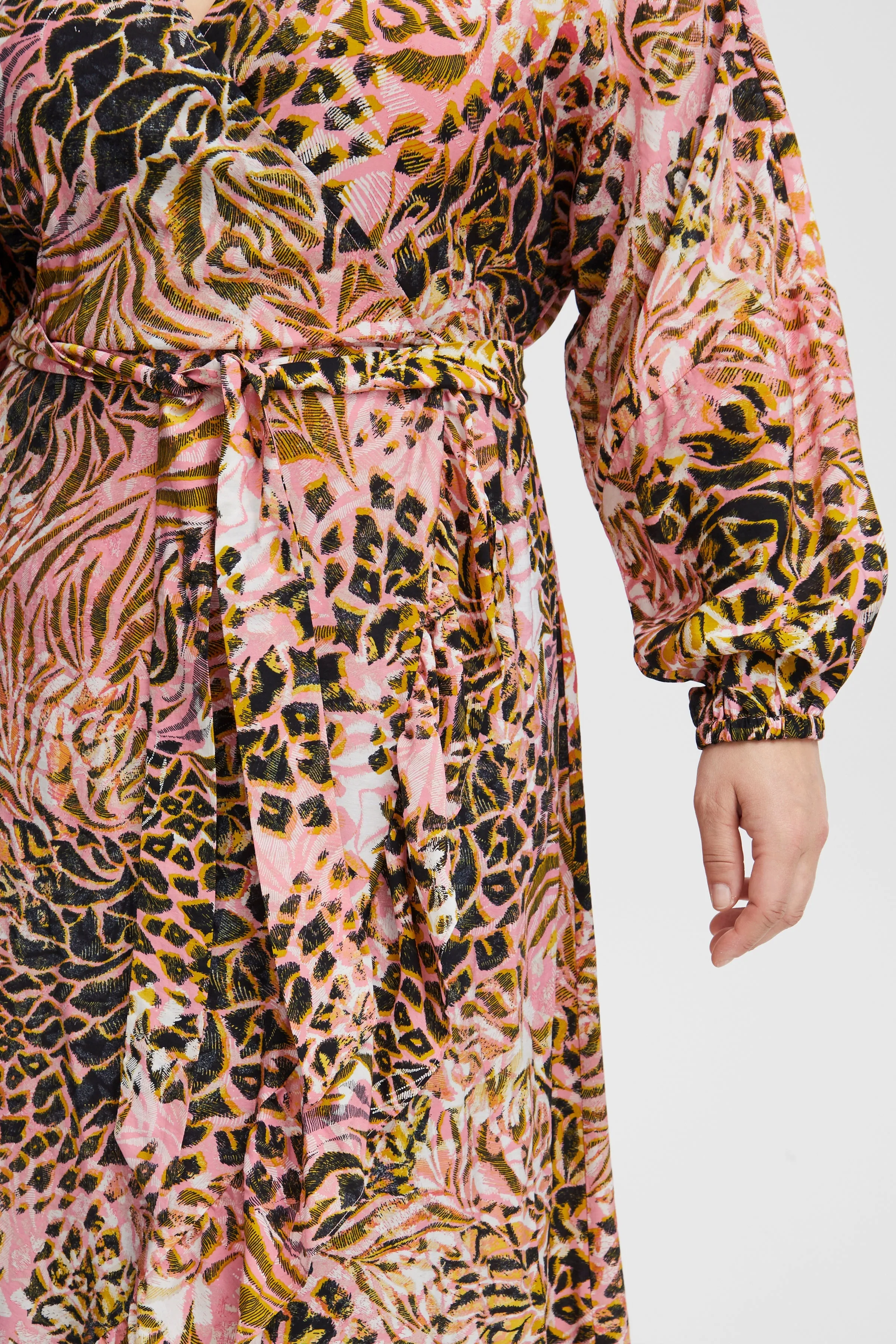 The Nita Faux Printed Wrap Dress - PLUS