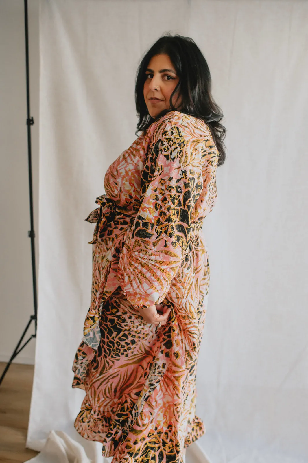 The Nita Faux Printed Wrap Dress - PLUS