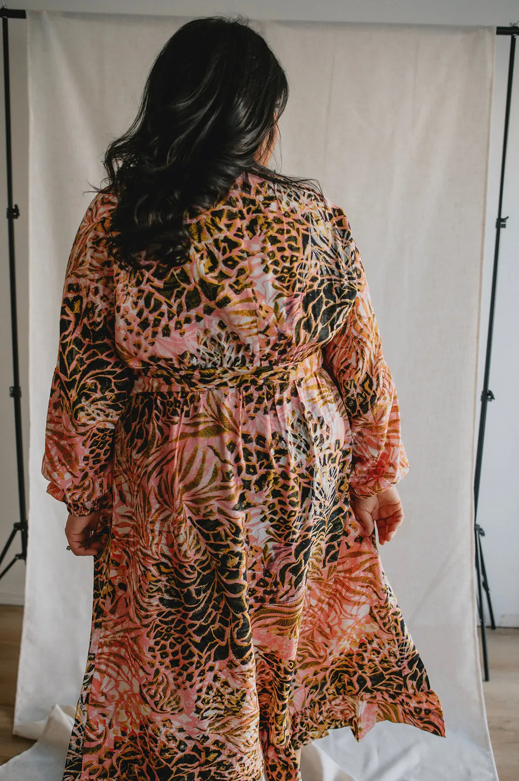 The Nita Faux Printed Wrap Dress - PLUS