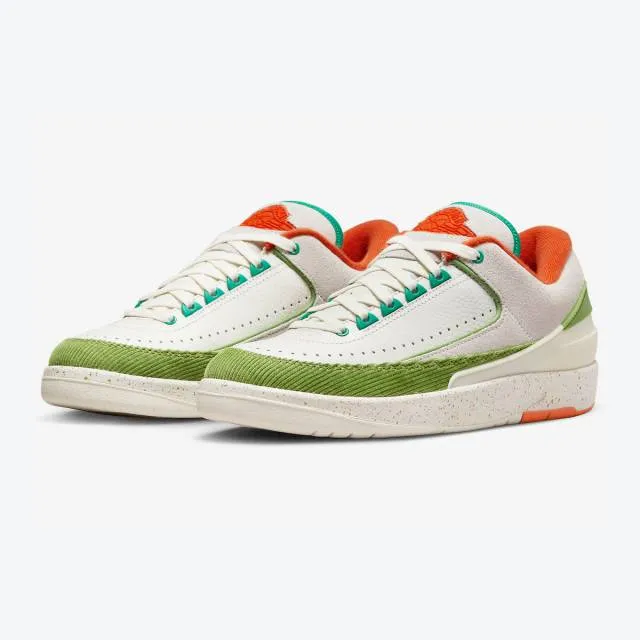 Titan x nike women's air jordan 2 retro low (cream/ sail/ safety orange/ chlorophyll/ coconut milk)