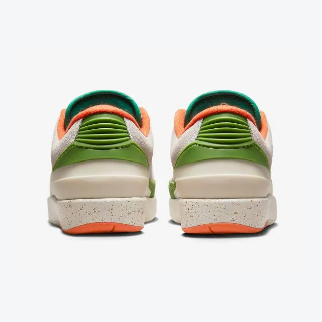 Titan x nike women's air jordan 2 retro low (cream/ sail/ safety orange/ chlorophyll/ coconut milk)