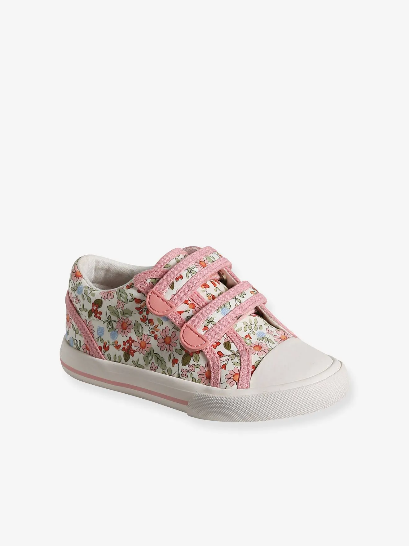 Touch-Fastening Trainers for Girls, Designed for Autonomy - printed pink