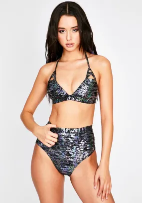 Toxic Floods Metallic Bikini Set-