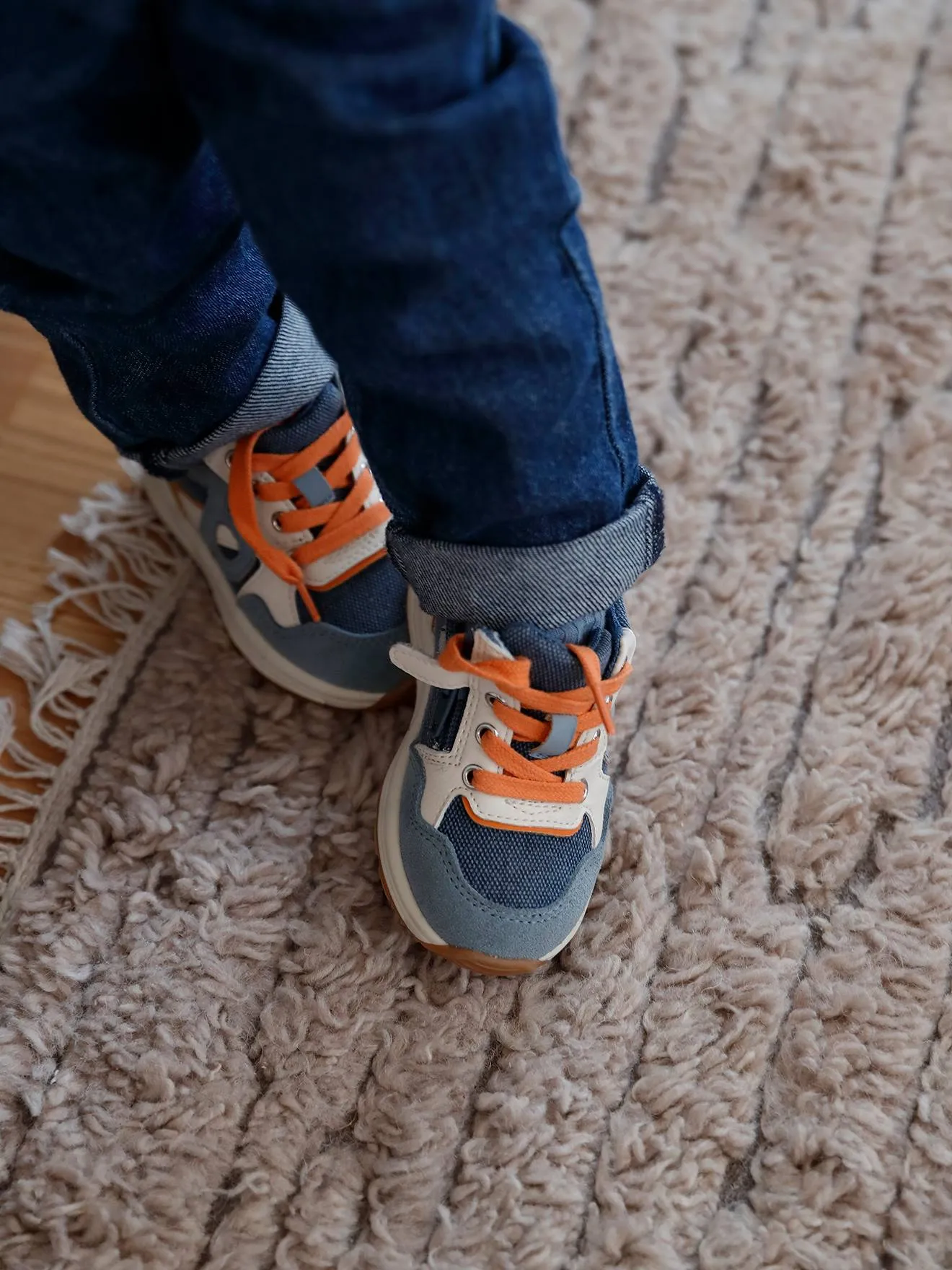 Trainers with Laces & Zip, for Babies - ecru