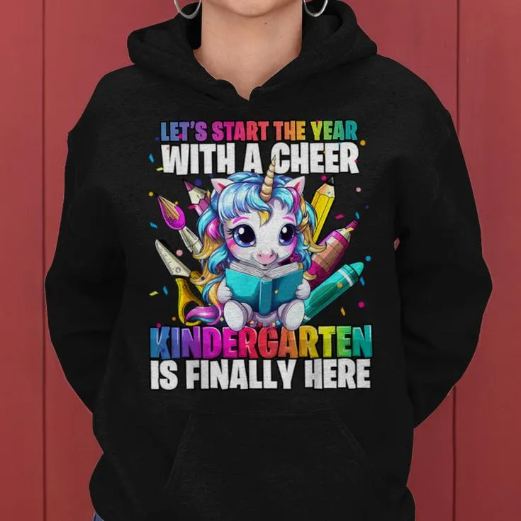 Unicorn Kindergarten Back To School First Day Of School Girl Women Hoodie