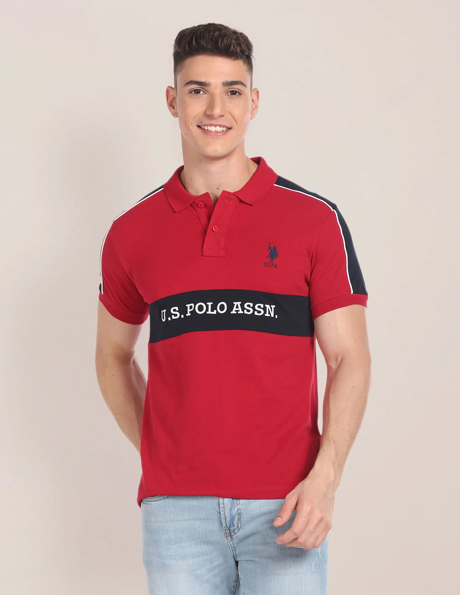 U.S. Polo Assn. Brand Embroidered Pique Polo Shirt