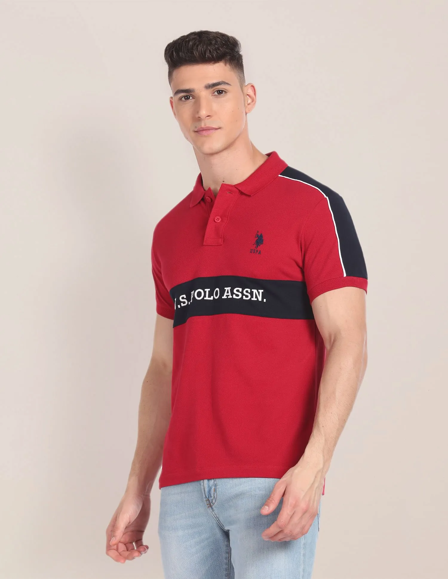 U.S. Polo Assn. Brand Embroidered Pique Polo Shirt