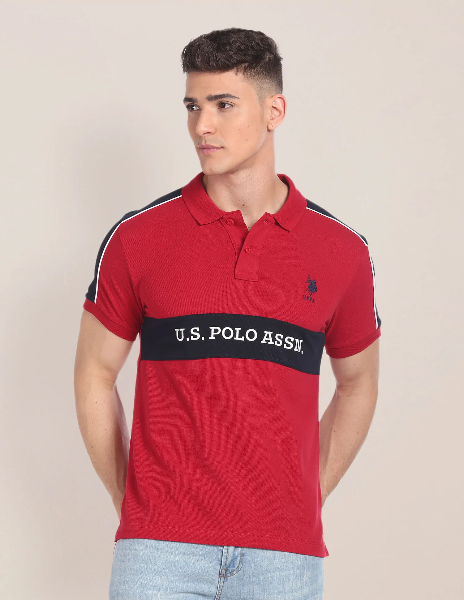 U.S. Polo Assn. Brand Embroidered Pique Polo Shirt