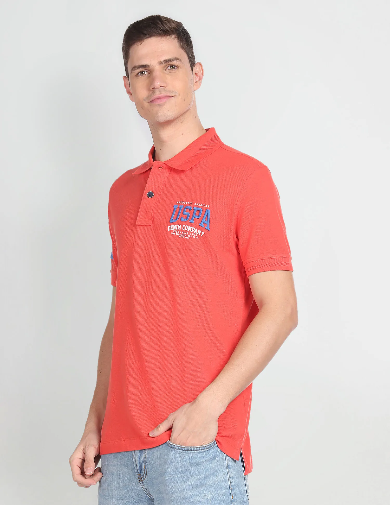 U.S. Polo Assn. Denim Co. Cotton Solid Polo Shirt