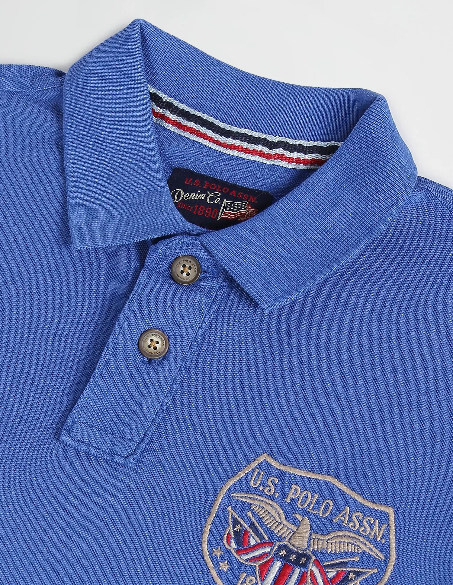 U.S. Polo Assn. Denim Co. Ribbed Collar Solid Polo Shirt