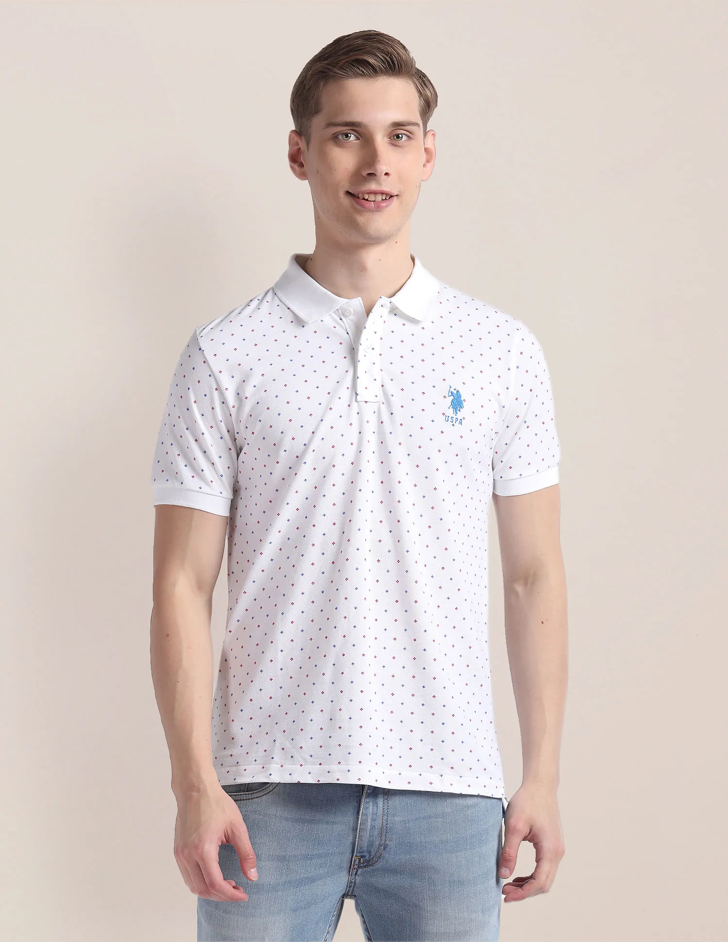 U.S. Polo Assn. Floral Print Cotton Polo Shirt