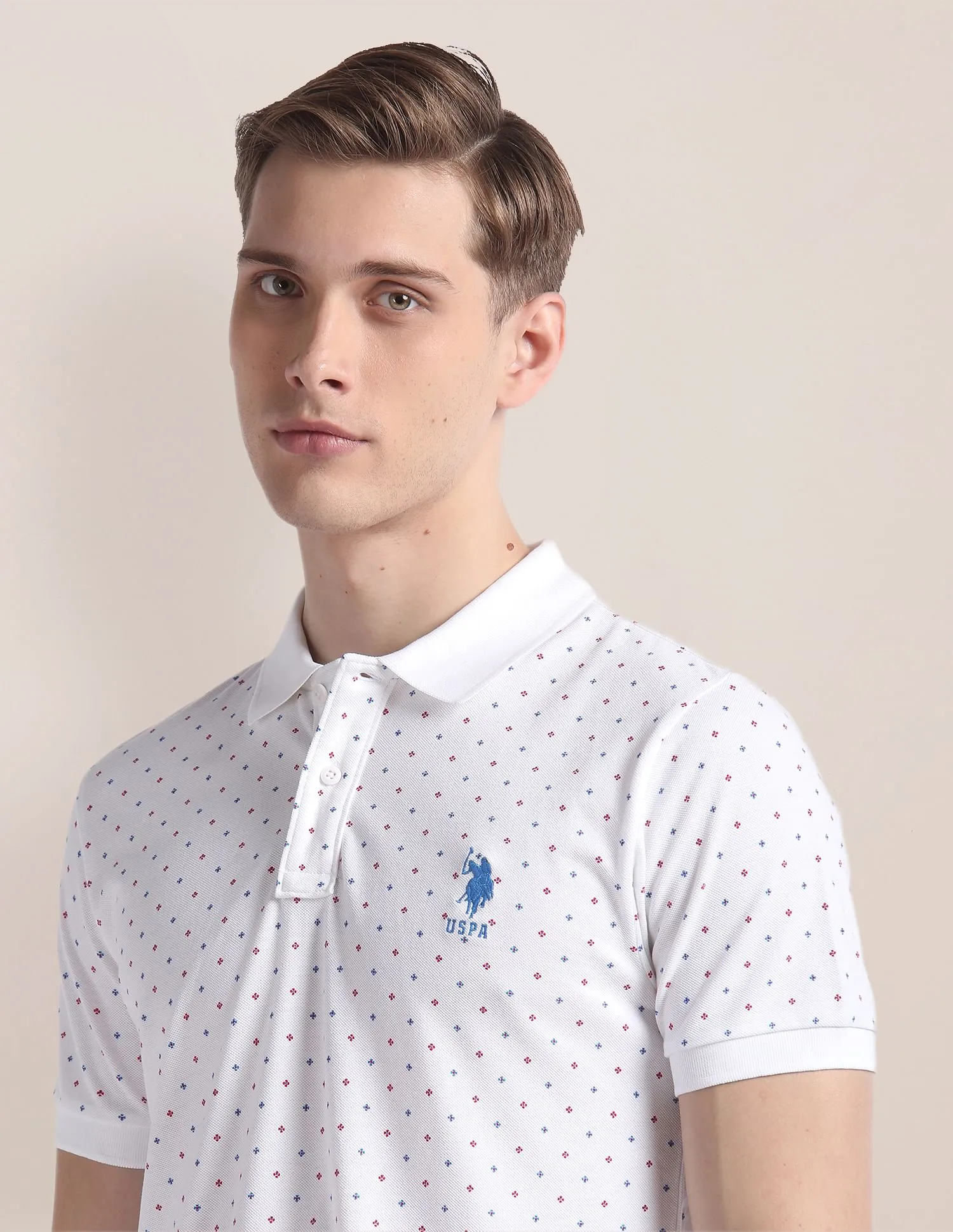 U.S. Polo Assn. Floral Print Cotton Polo Shirt