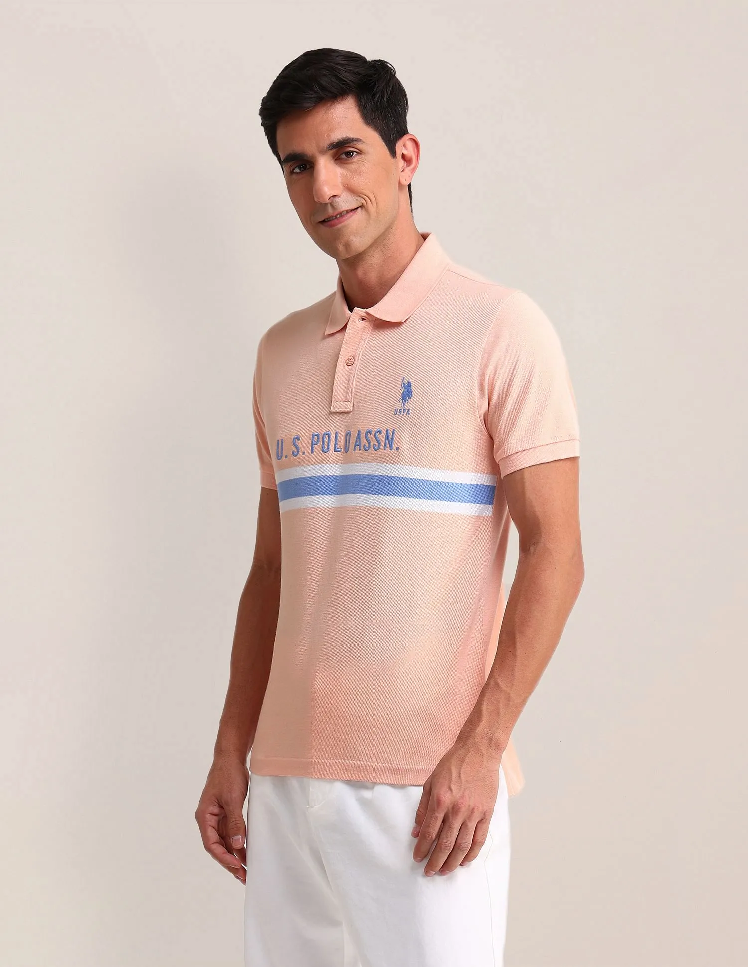 U.S. Polo Assn. Horizontal Striped Slim Fit Polo Shirt