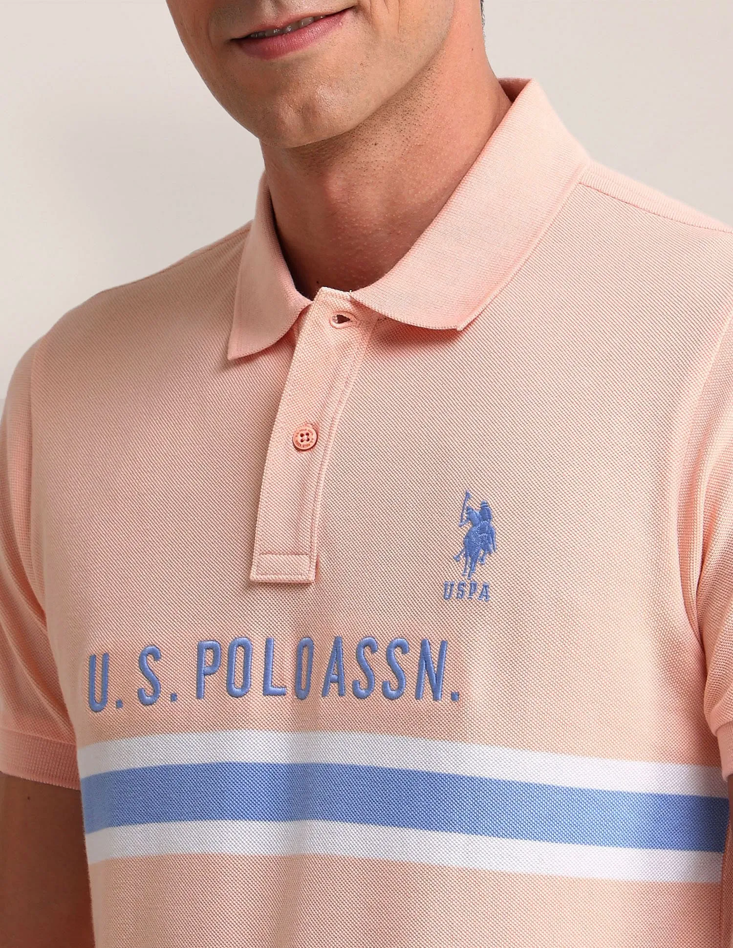 U.S. Polo Assn. Horizontal Striped Slim Fit Polo Shirt