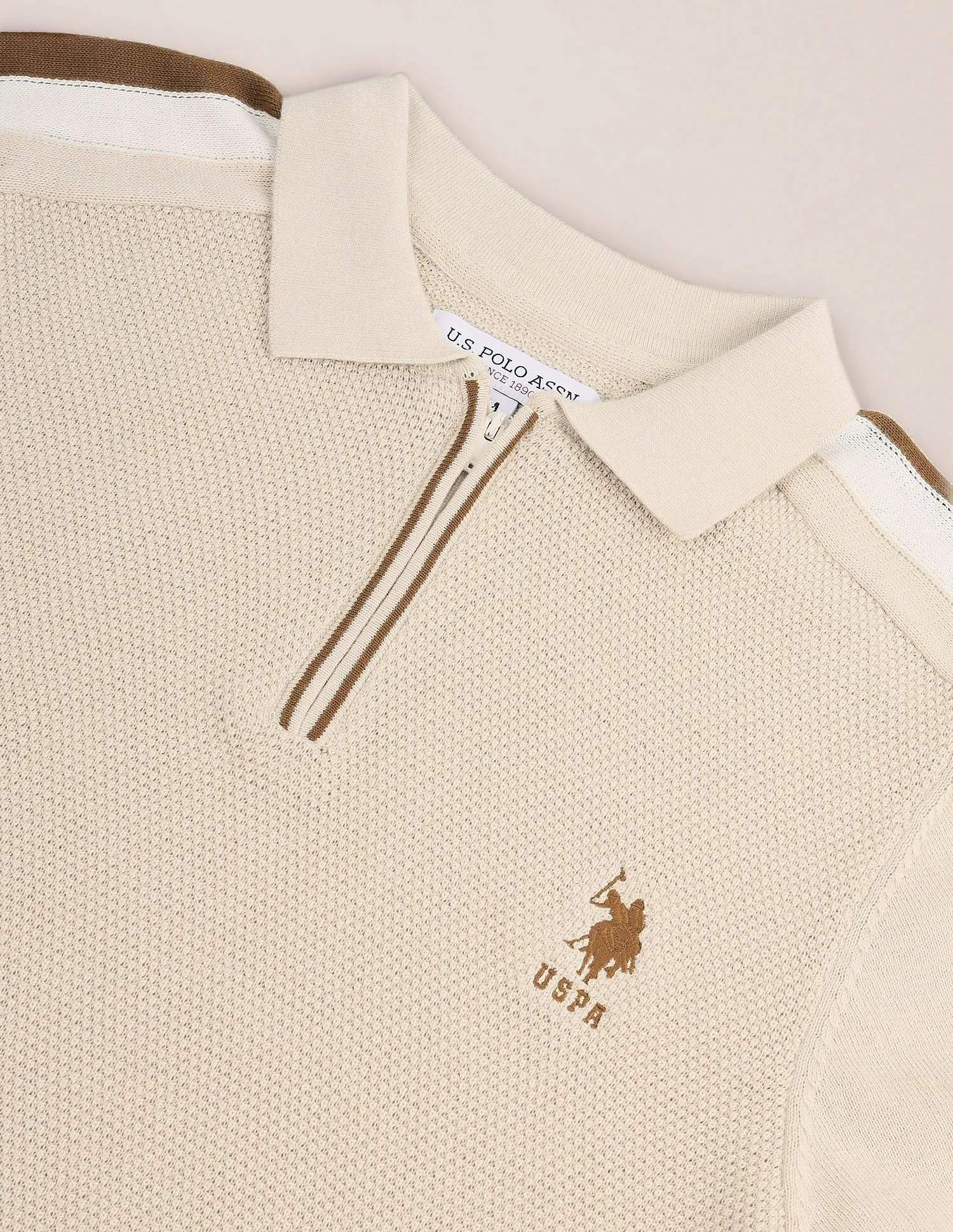 U.S. Polo Assn. Slim Fit Pattern Knit Polo Shirt