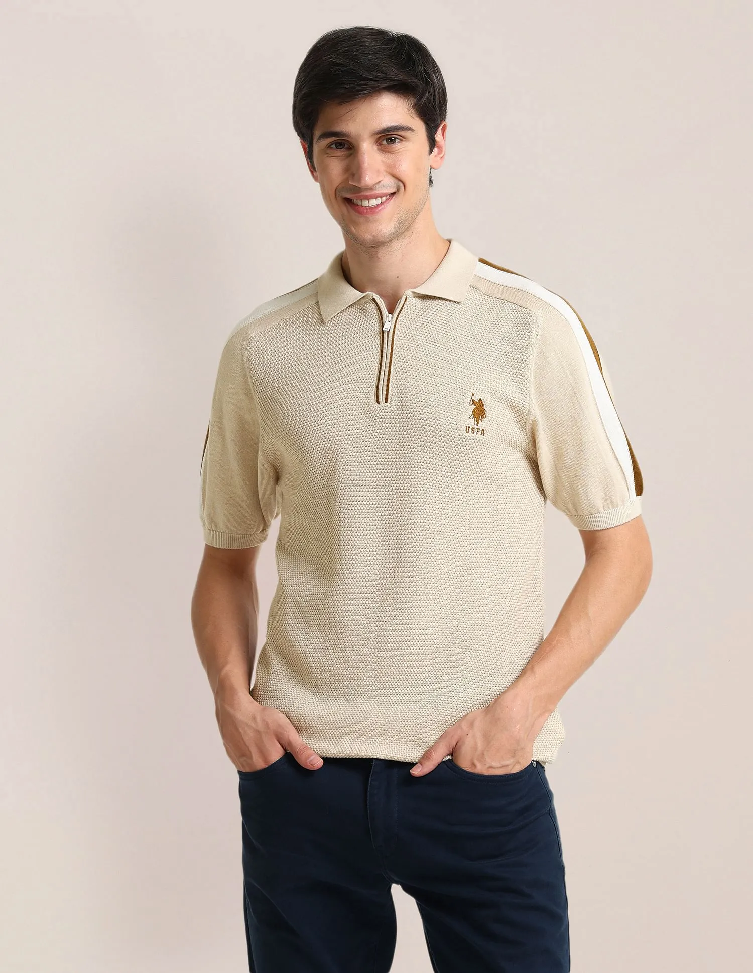 U.S. Polo Assn. Slim Fit Pattern Knit Polo Shirt