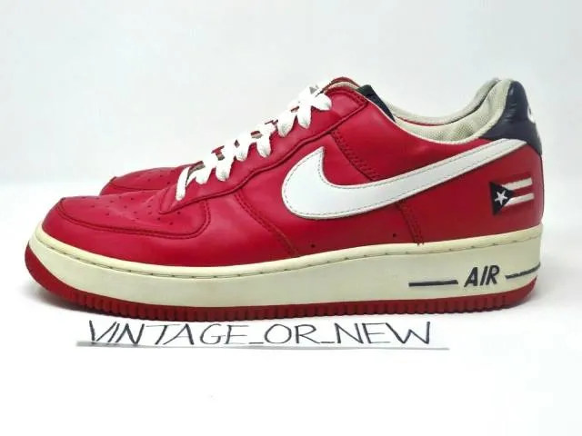 Vtg 2003 nike air force 1 low puerto rico 4 pr4 red 624040-641 sz 10.5