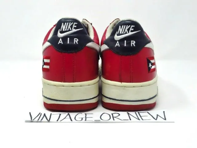 Vtg 2003 nike air force 1 low puerto rico 4 pr4 red 624040-641 sz 10.5