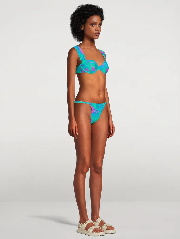 WEWOREWHAT Claudia Printed Bikini Top