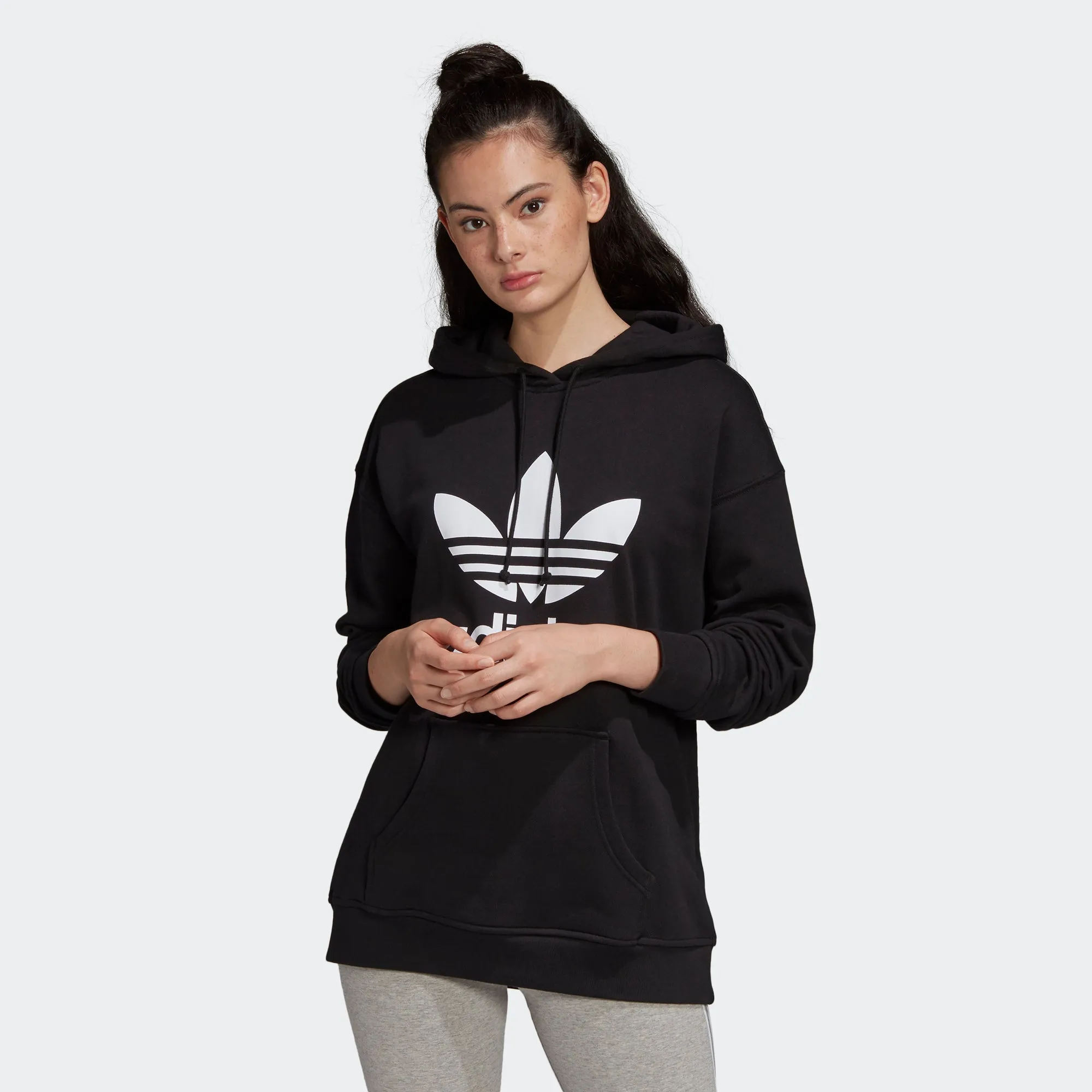 Women's adidas Originals Adicolor Trefoil Hoodie Black