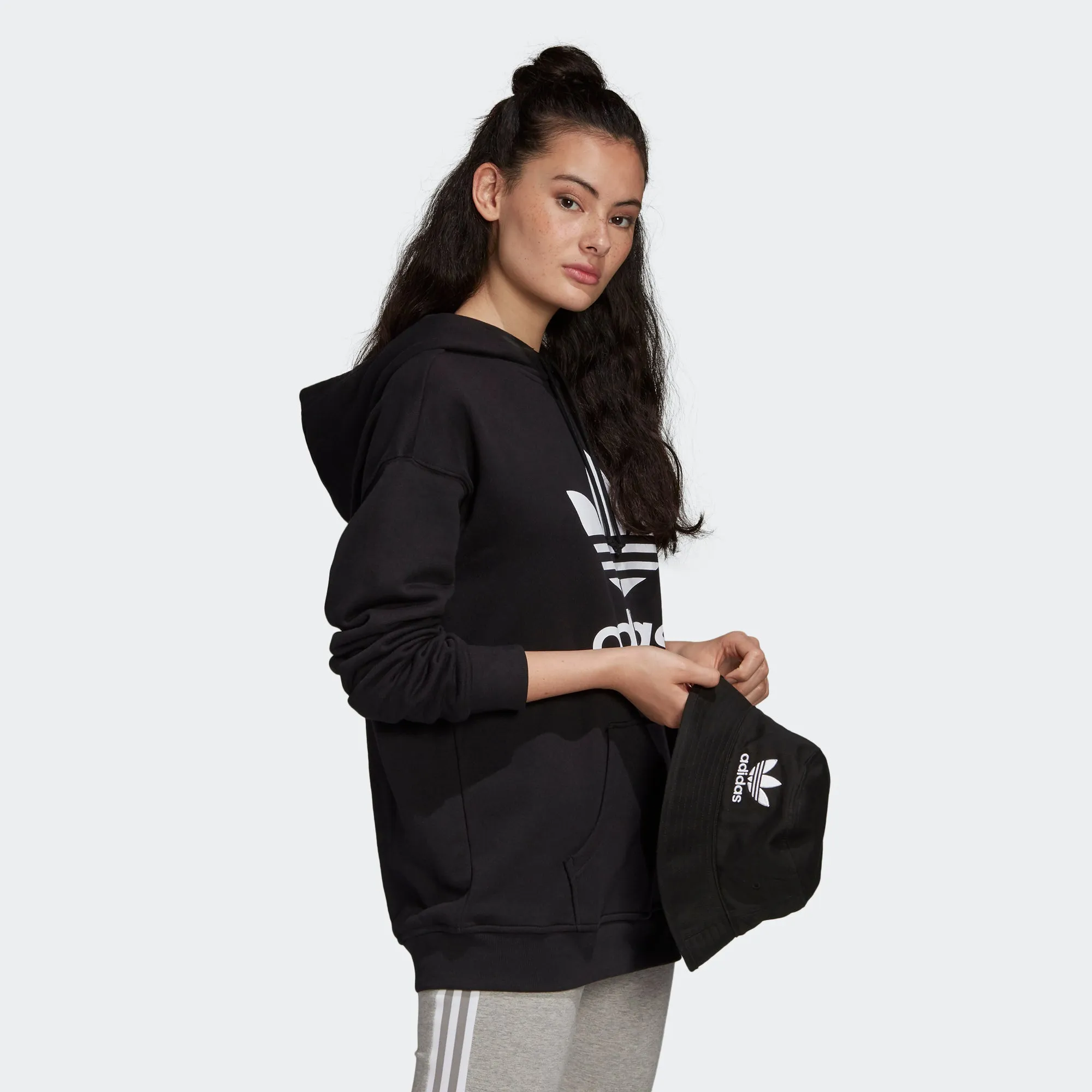 Women's adidas Originals Adicolor Trefoil Hoodie Black