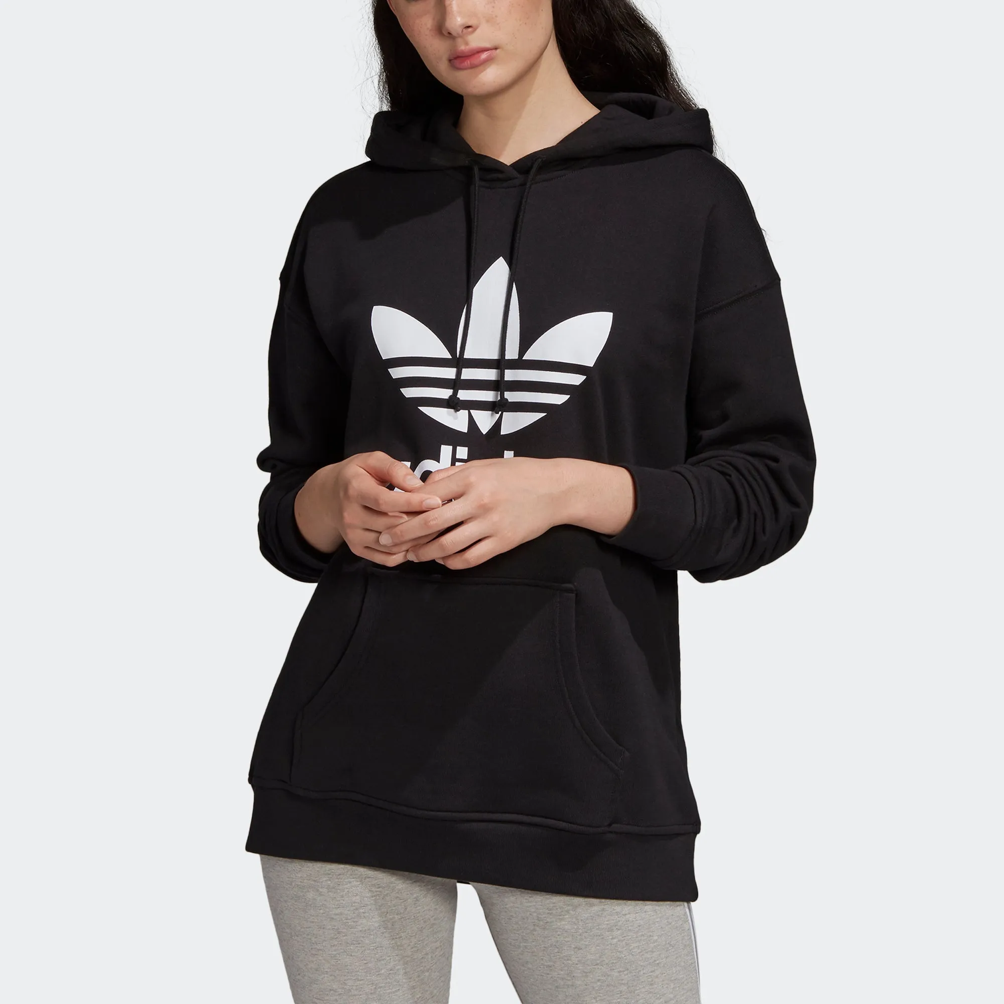 Women's adidas Originals Adicolor Trefoil Hoodie Black