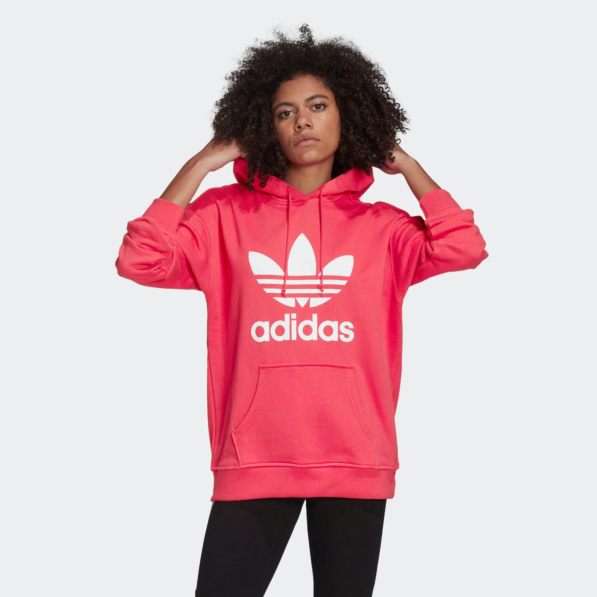 Women's adidas Originals Adicolor Trefoil Hoodie Power Pink