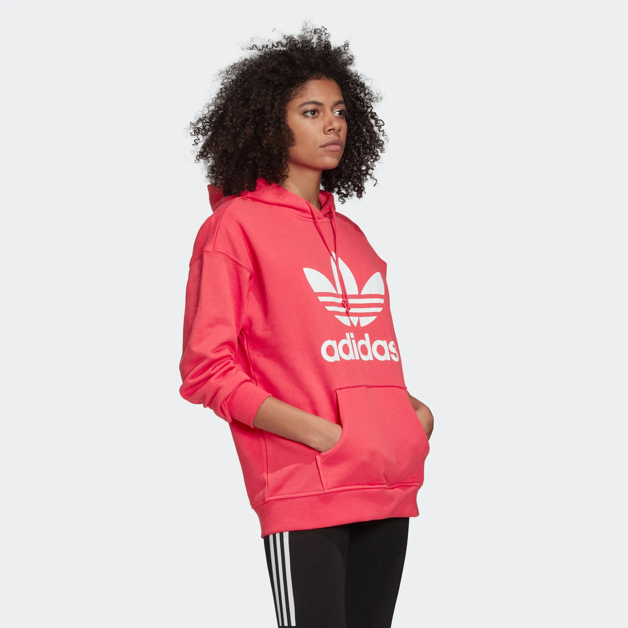 Women's adidas Originals Adicolor Trefoil Hoodie Power Pink